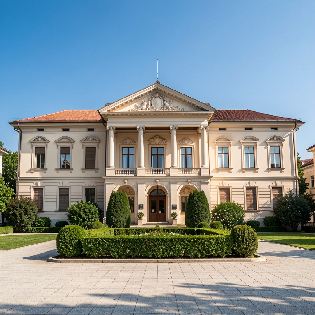 Zgrada parlamenta Crne Gore u Podgorici, državne institucije, jasno nebo